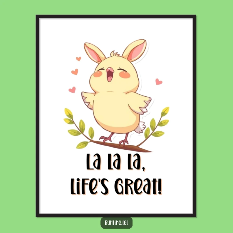 Funny Free Printable Bunting Art: Joyful Singer Downloadable Wall Decor