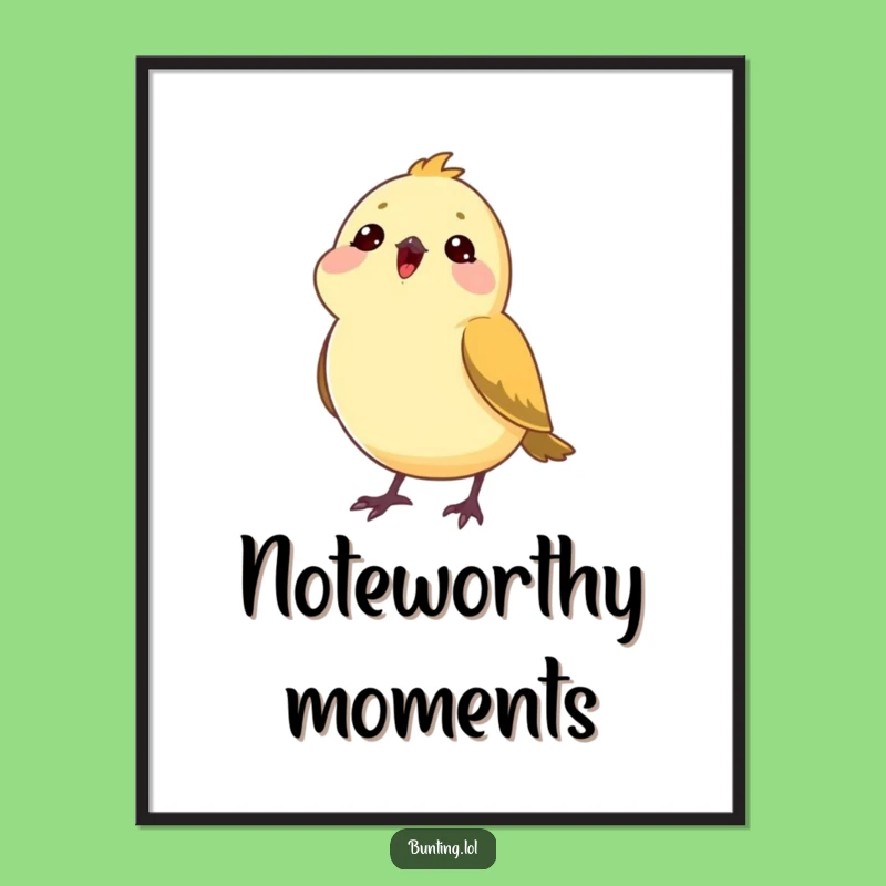 Funny Free Printable Wall Art: Musical Bunting Bird, Whimsical Downloadable Decor for a Peaceful Space