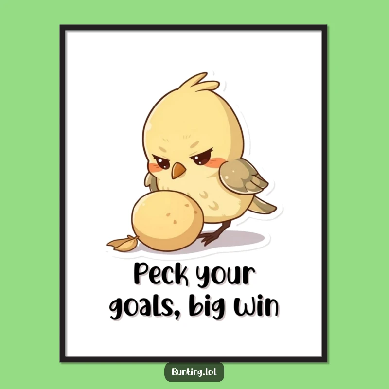 Free Printable Wall Art: Determined Bird Focus, Downloadable Decor for Motivated Spaces