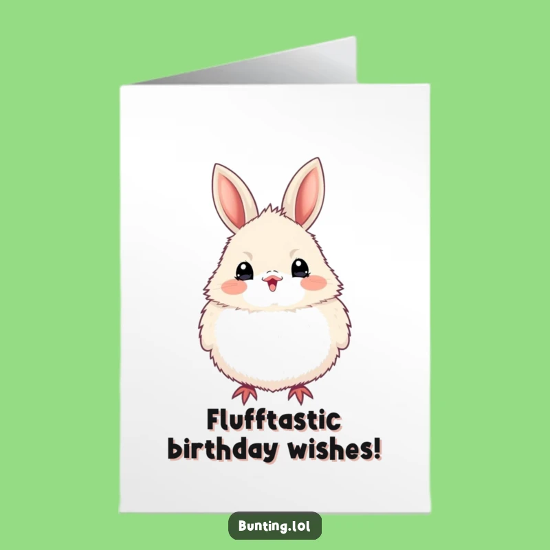 Free Printable Birthday Card: Excited Bunting for a Fluffy Downloadable Gift