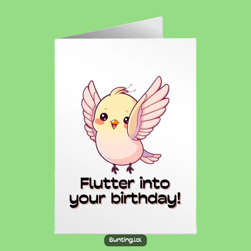 Free Printable Birthday Card: Delighted Bunting Bird - Joyful Fun