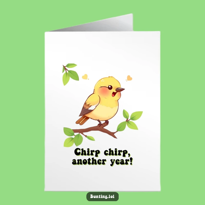 Free Printable Birthday Card: Chirping Bunting Bird for a Hilarious Downloadable Gift