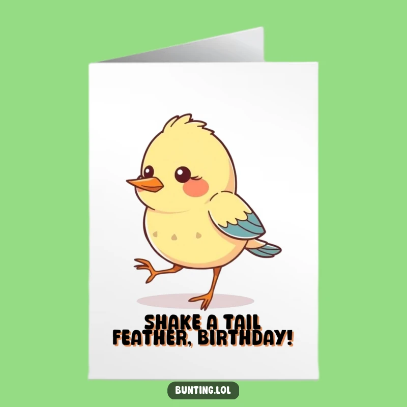 Free Printable Birthday Card: Tapping Bird Dance, Downloadable Gift for Groovy Celebrations