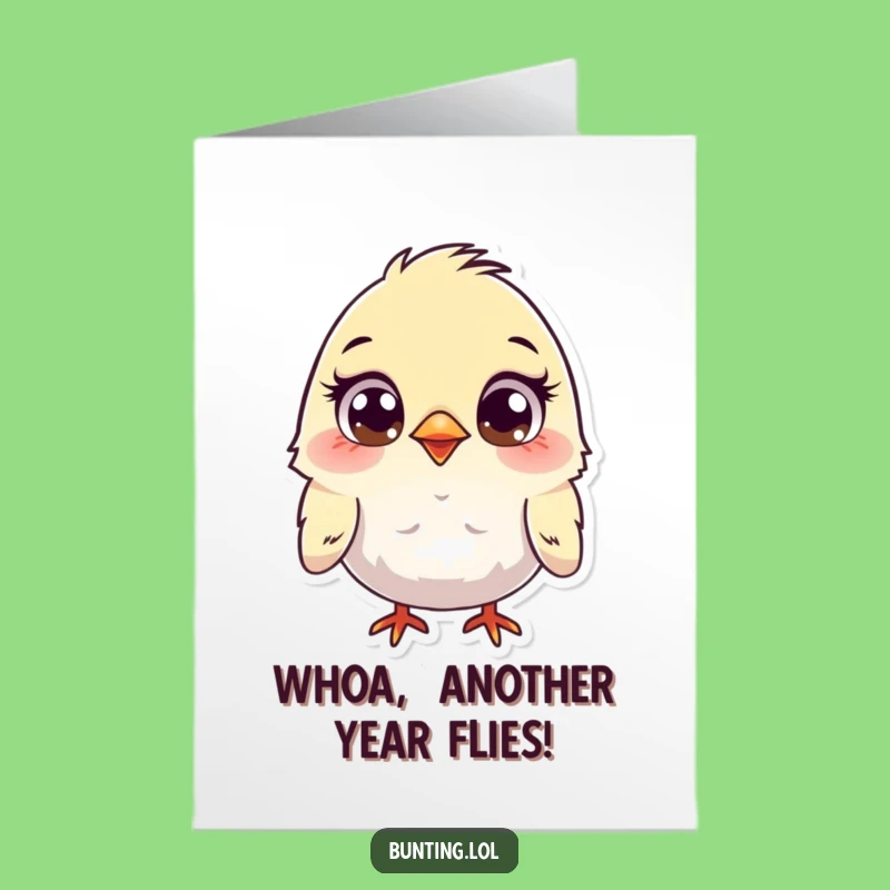 Free Printable Funny Birthday Card: Curious Bunting Character, Downloadable & Print at Home Surprise