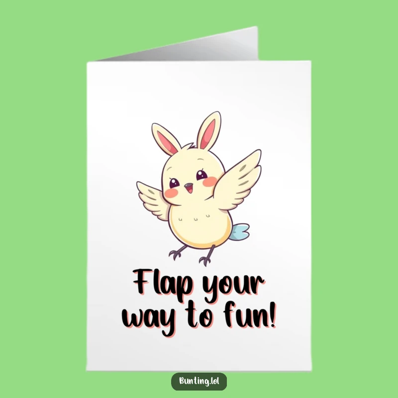 Free Printable Funny Birthday Card: Fluttering Bunting, Joyful Downloadable & Print at Home Surprise