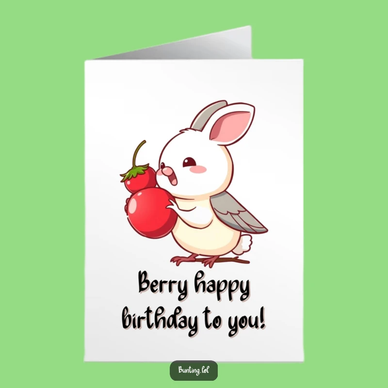 Funny Free Printable Birthday Card: Bunting's Berry Desire, Downloadable Treat