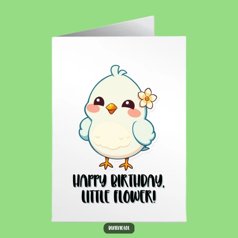Free Printable Birthday Card: Cheerful Bird Bloom, Downloadable Gift for a Lovely Year