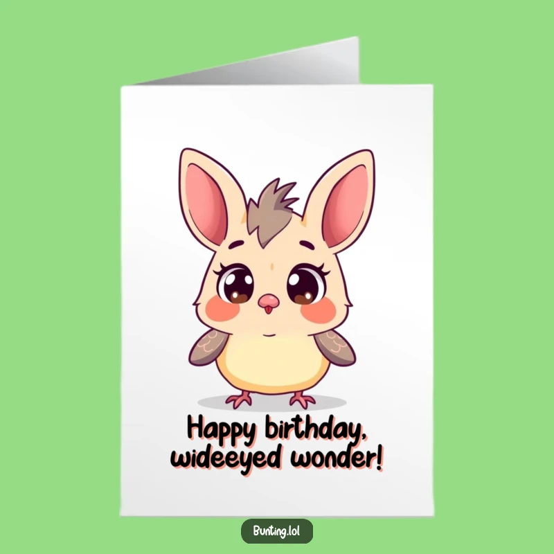 Free Printable Birthday Card: Curious Bunting Observes, Funny Downloadable Greeting