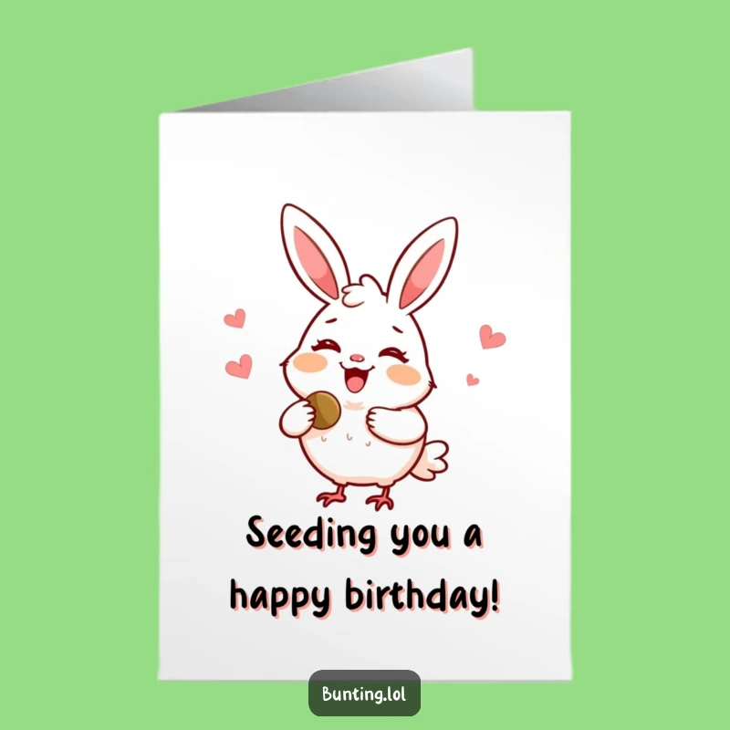 Free Printable Birthday Card: Delighted Bunting Shares Seed Funny Gift