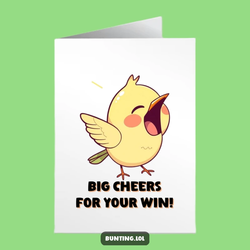Free Printable Congrats Card: Chirping Bunting Celebrates Your Win - DIY Download