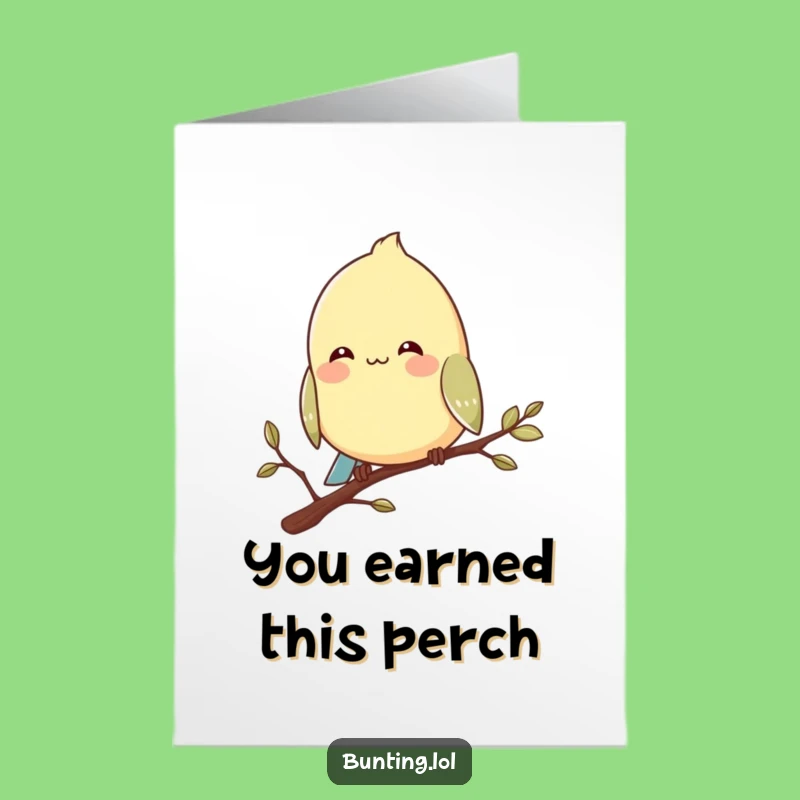 Free Printable Bunting Congrats Card: Content Bird Smile Funny Gift