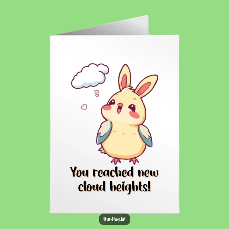 Free Printable Congrats Card: Bunting's Skyward Delight for Your Achievements