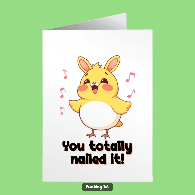 Free Printable Congrats Card: Bunting Sings with Joy - Downloadable & Print at Home