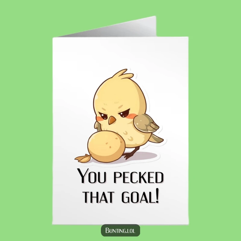 Free Printable Congrats Card: Determined Bird Success, Downloadable Art for Big Wins