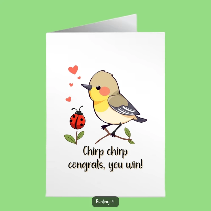 Free Printable Congrats Card: Excited Bunting Bird - Ladybug Fun