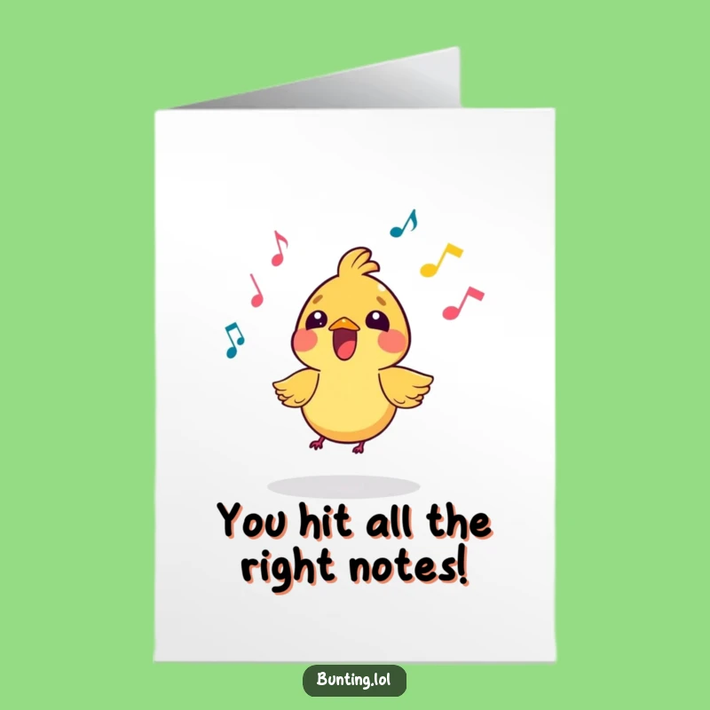 Free Printable Congrats Card: Singing Bird Celebration, Downloadable Art for Big Wins