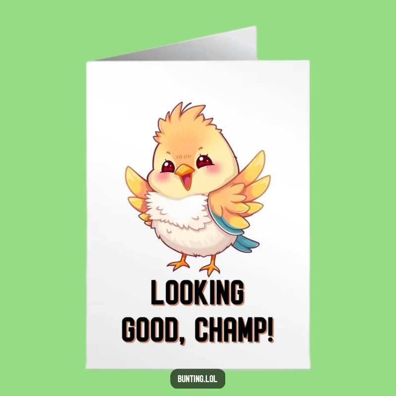 Free Printable Congrats Card: Fluffy Bunting Celebrates - Downloadable & Print at Home