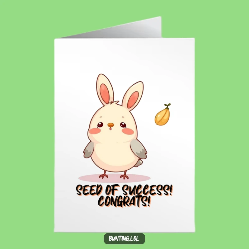 Free Printable Congrats Card: Surprised Bunting, Humorous Downloadable Gift for Unexpected Wins!