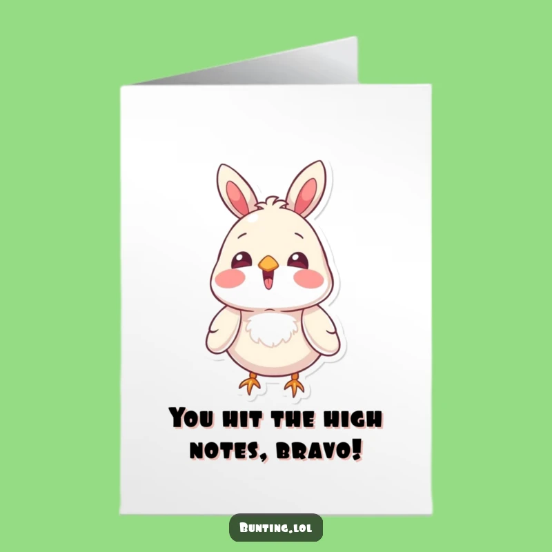 Free Printable Congratulations Card: Bunting's Victorious Song, Downloadable Cheer