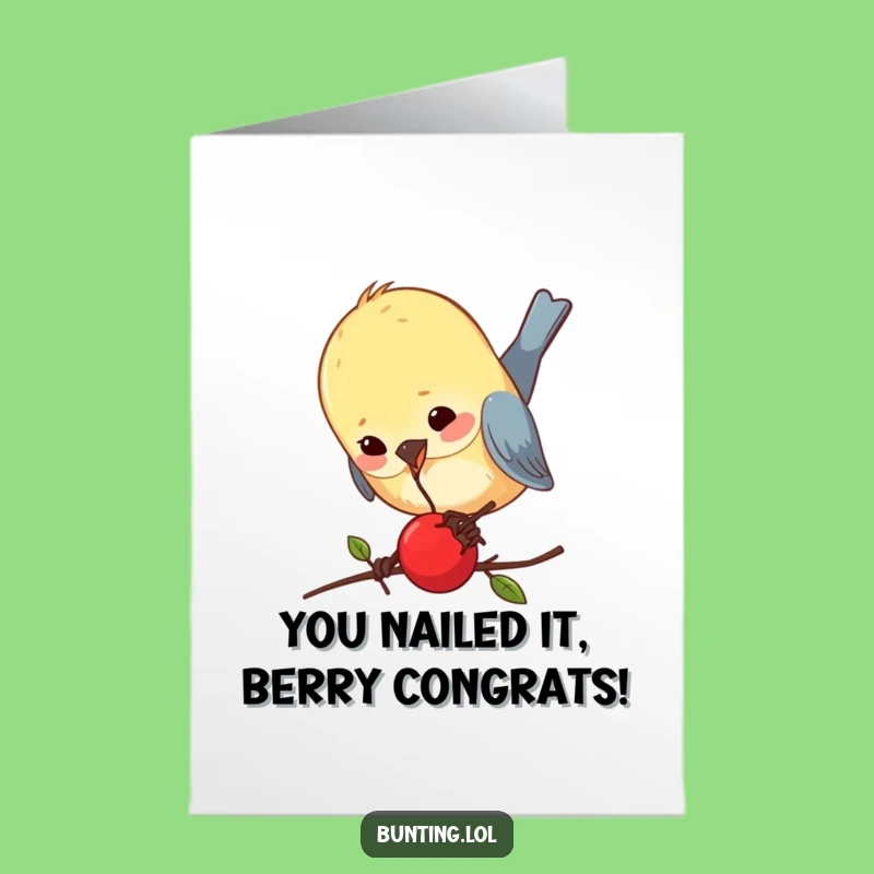 Free Printable Congrats Card: Funny Pecking Bunting, Humorous DIY Downloadable Celebration