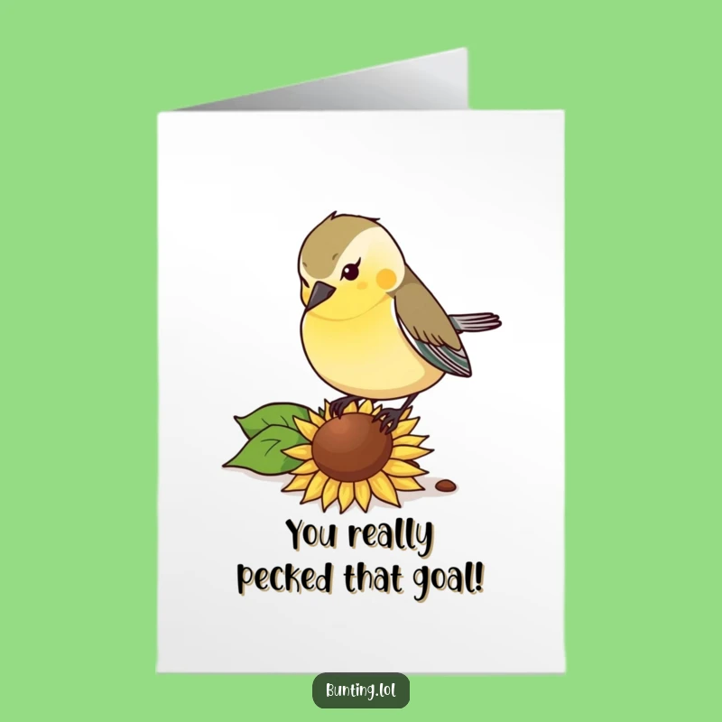 Free Printable Congrats Card: Bunting Bird Feasting - Humorous Download