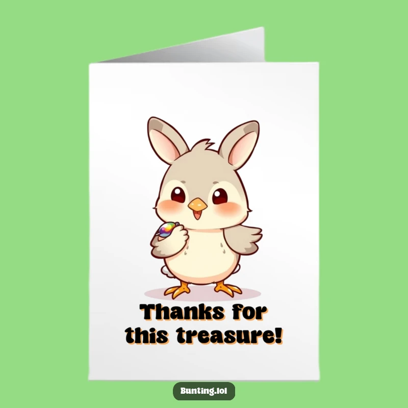 Free Printable Bunting Peck Thank You Card: Funny Downloadable Gift for Appreciating Little Things
