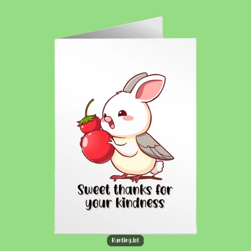 Free Printable Thank You Card: Bunting's Berry Thanks, Downloadable Sweetness