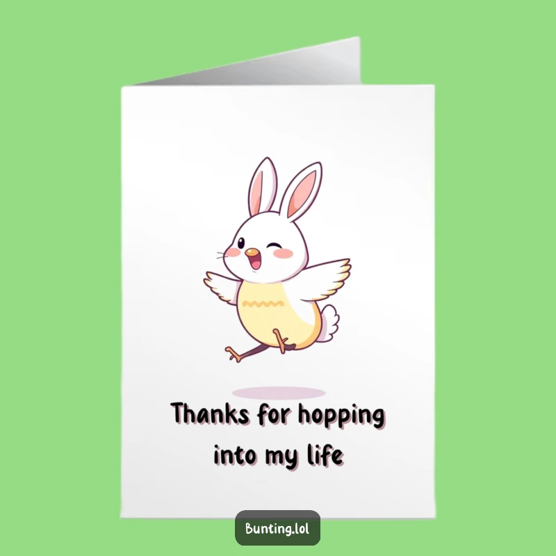 Free Printable Thank You Card: Bunting's Happy Hop to Express Gratitude