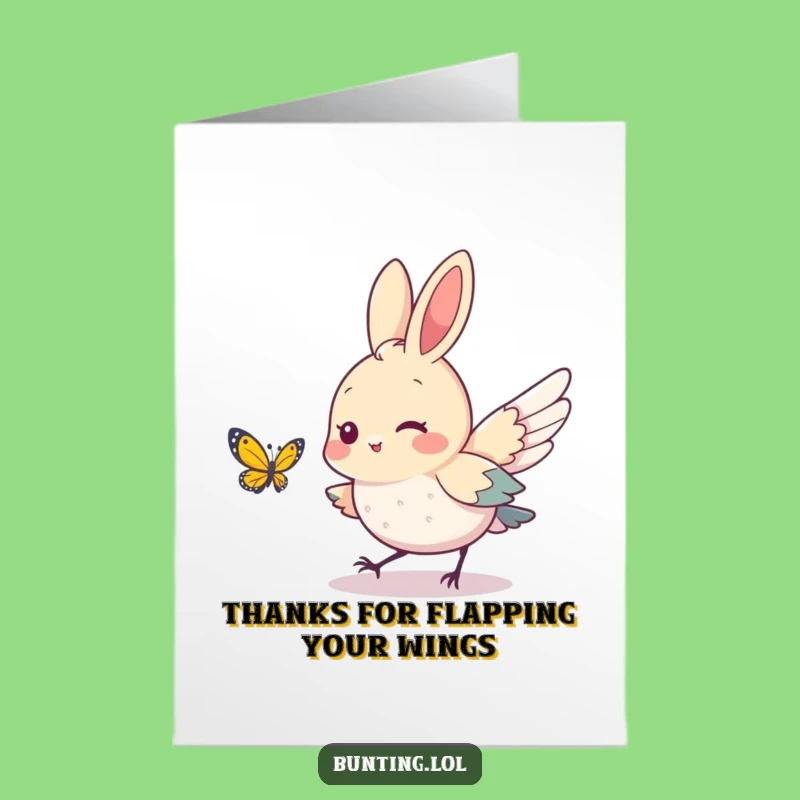 Free Printable Thank You Card: Bunting's Playful Thanks, Downloadable & Humorous