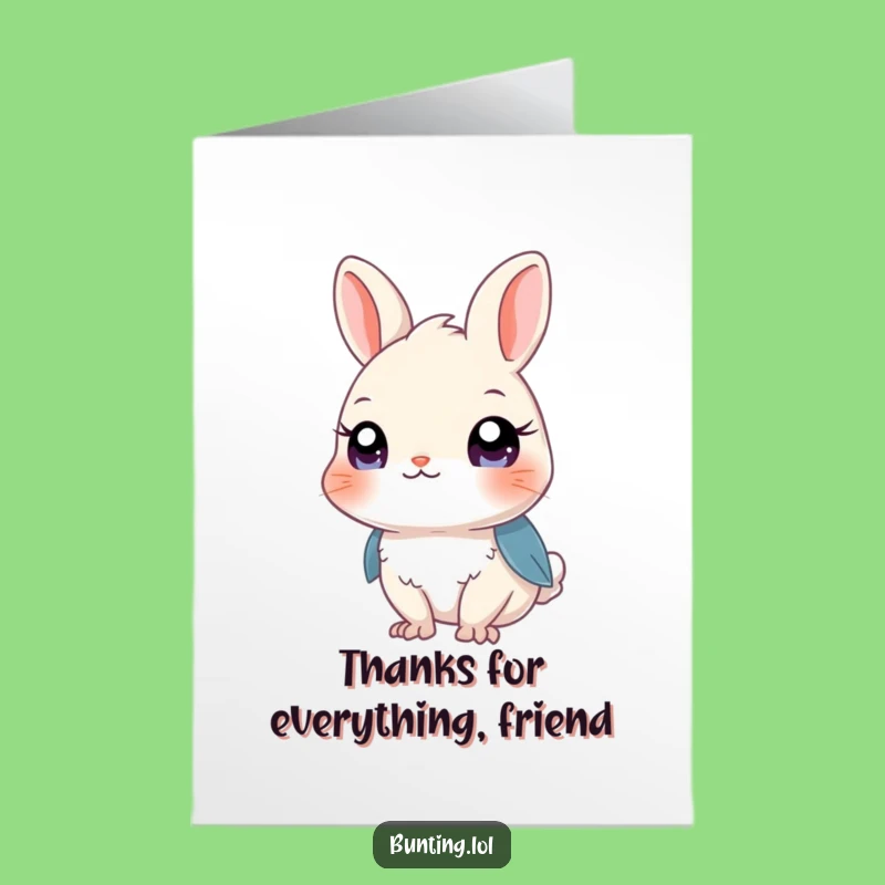 Free Printable Thank You Card: Curious Bunting, Funny Downloadable Gift for Expressing Gratitude!