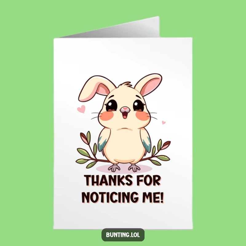 Free Printable Thank You Card: Curious Bunting, Funny Heartfelt Message, DIY Gift