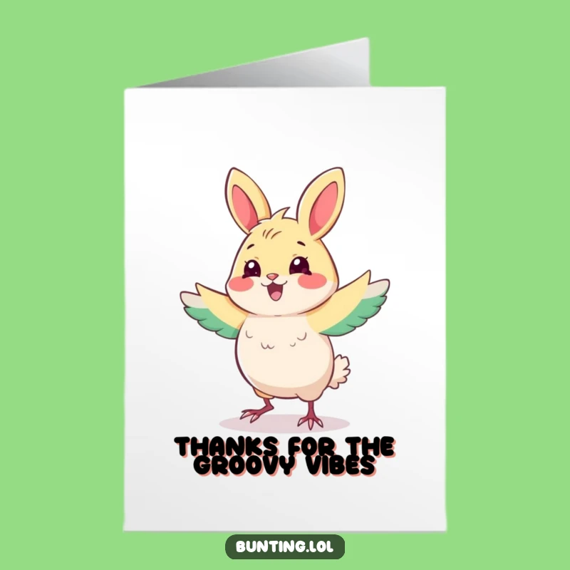 Free Printable Thank You Card: Dancing Bunting, Fun Downloadable & Print at Home Gratitude