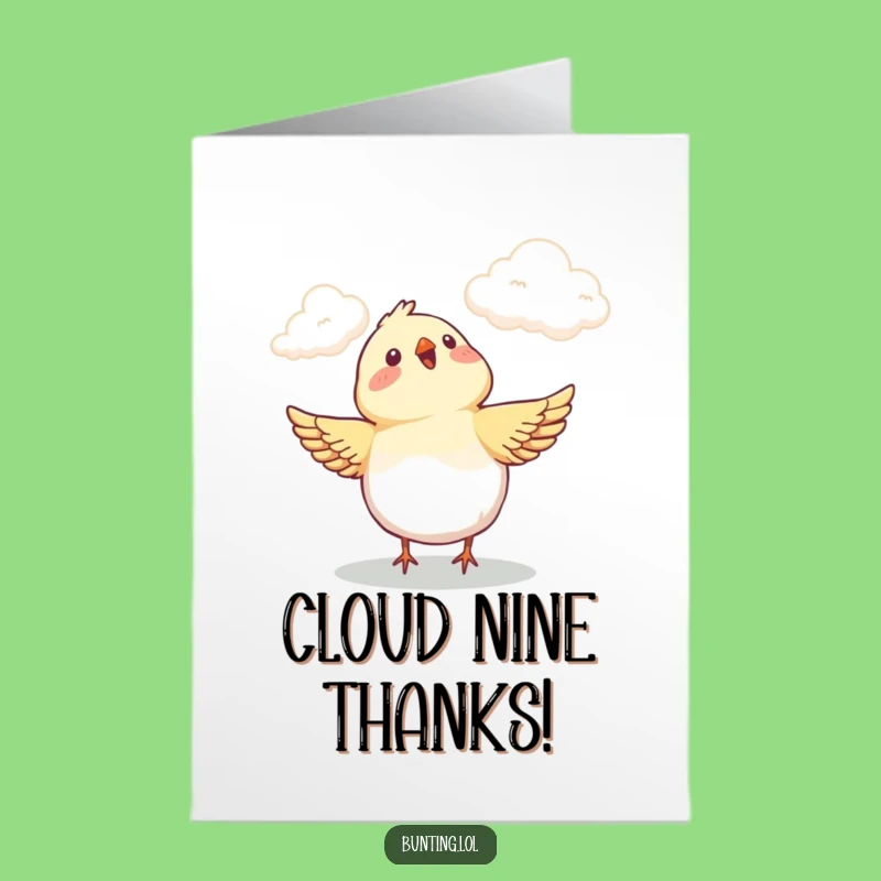 Free Printable Thank You Card: Delighted Bunting, Cheerful Downloadable Gift for Gratitude