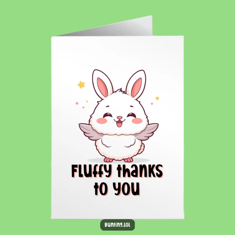 Free Printable Thank You Card: Fluffy Bunting Bird, Funny Downloadable Note for Enthusiastic Thanks