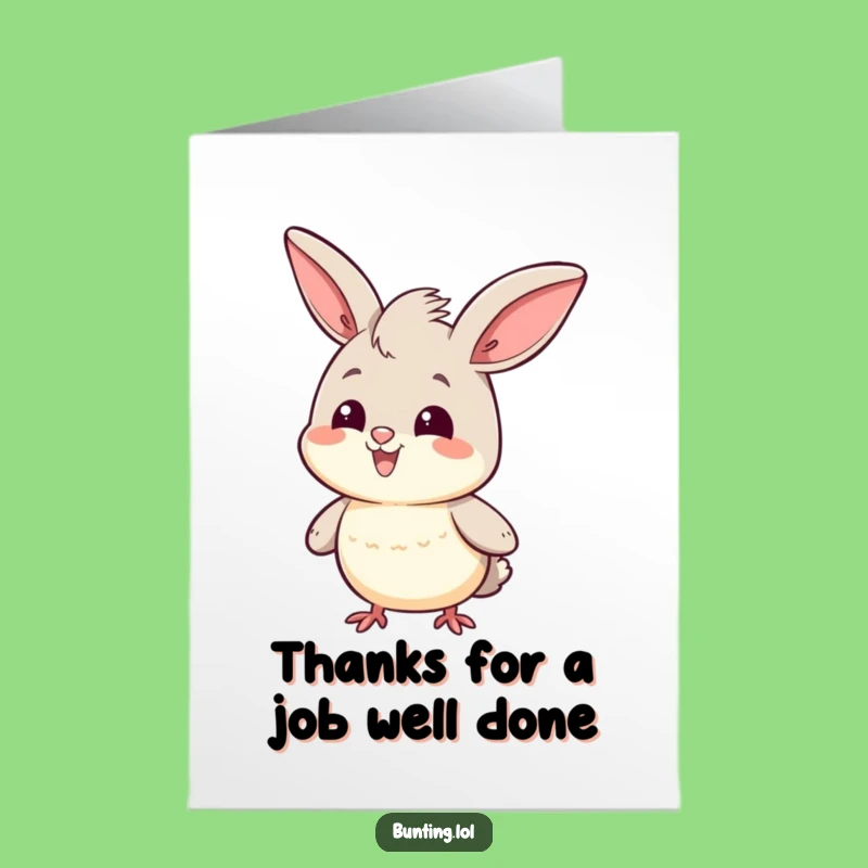 Free Printable Thank You Card: Proud Bunting Bobs Appreciation, Downloadable & Print at Home Thanks