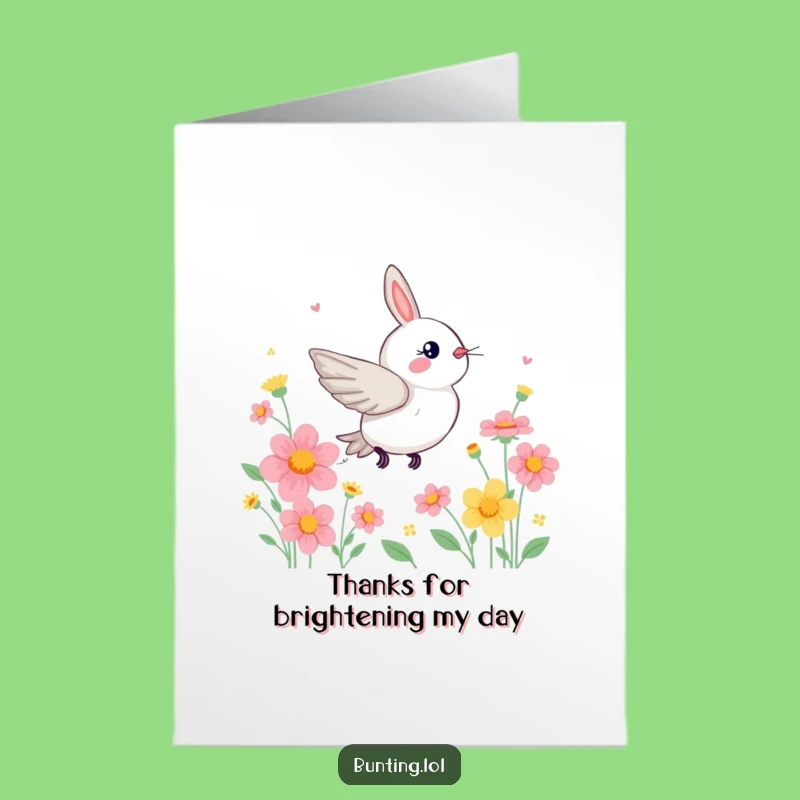 Free Printable Thank You Card: Zippy Bunting, Funny Downloadable Gift for Blooming Gratitude!