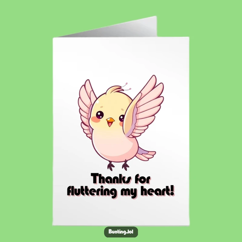 Free Printable Thank You Card: Delighted Bunting Bird - Heartfelt Thanks