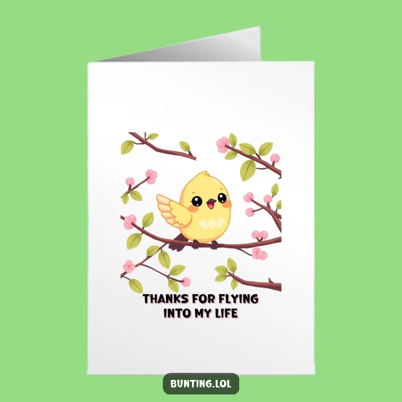 Free Printable Thank You Card: Bunting Flitting Gratitude - Funny Downloadable Gift!