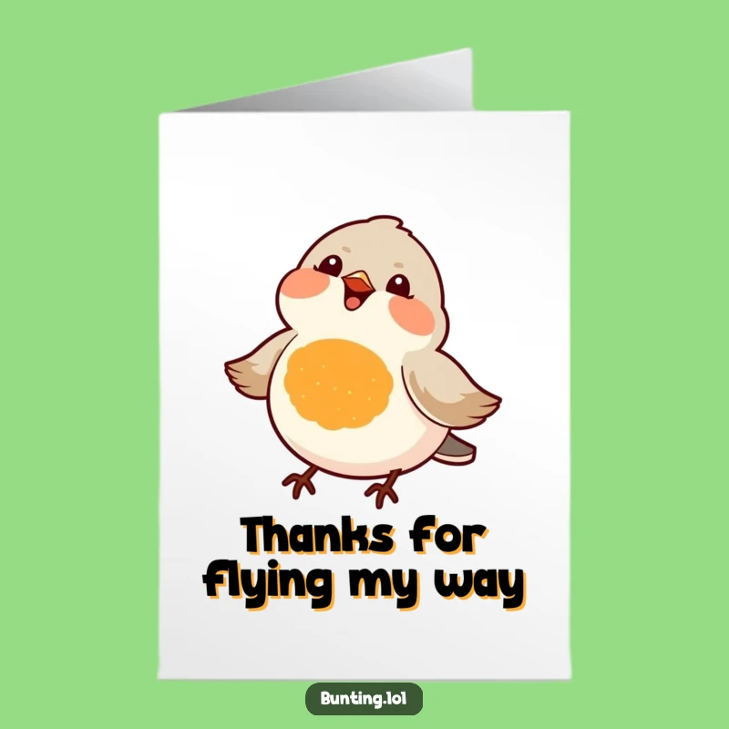 Free Printable Thank You Card: Chirpy Orange Bird Gratitude, Funny Downloadable Gift for All