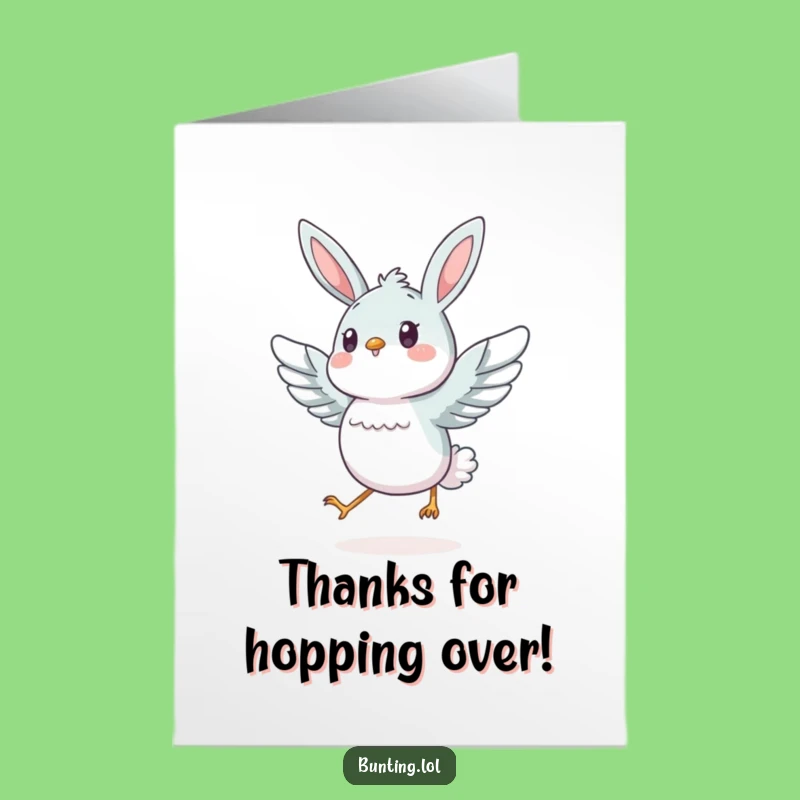 Free Printable Thank You Card: Energetic Bunting Hops Thanks, Funny Downloadable Gift