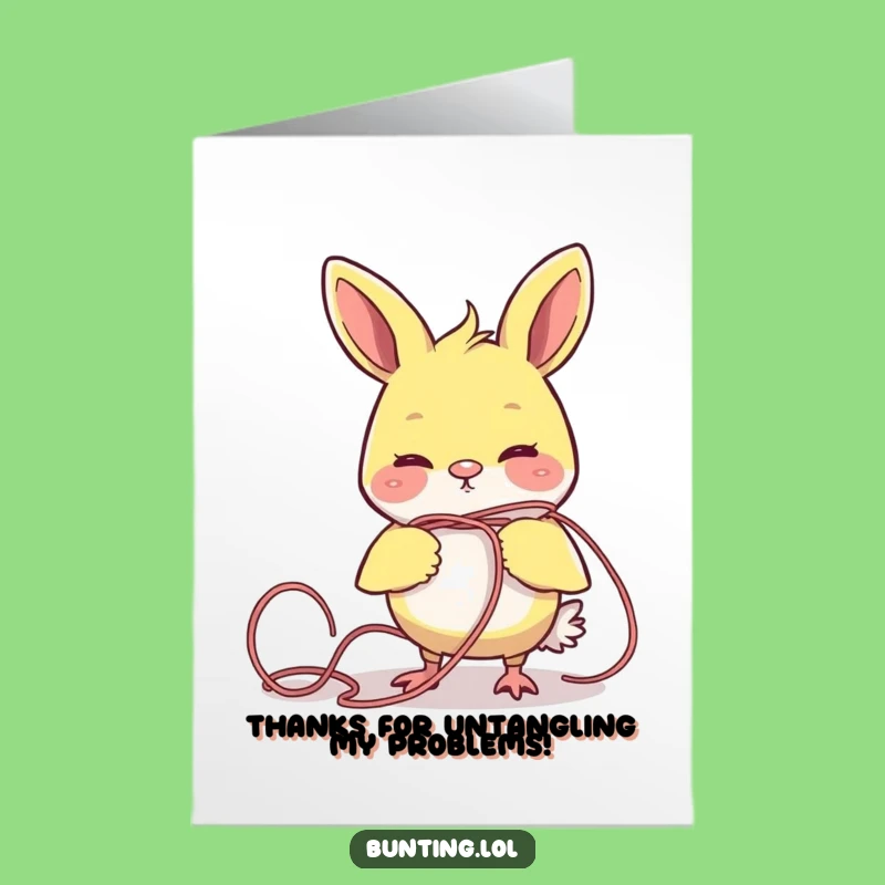 Free Printable Thank You Card: Tangled Bunting Says Thanks, Funny Downloadable Gift