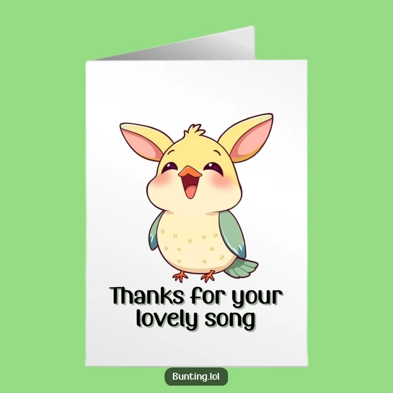 Free Printable Thank You Card: Chirping Bunting Thanks - Funny Downloadable Gift!
