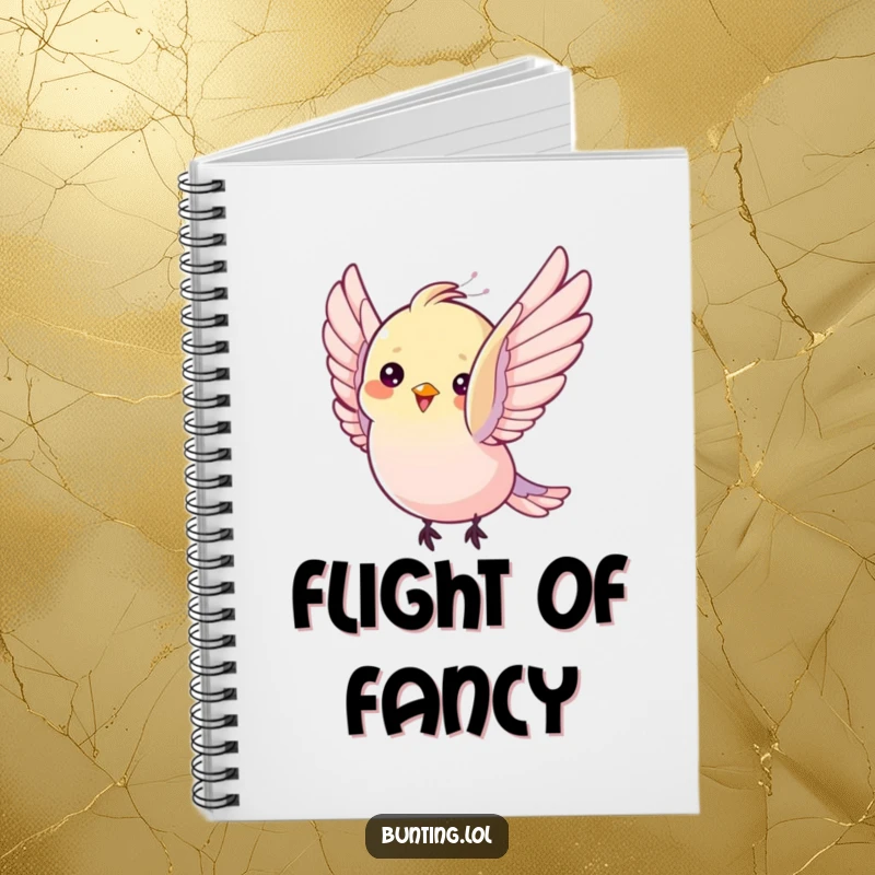 Funny Notebook: Bunting bird flutters its wings with pure delight, perfect for capturing humorous thoughts.
