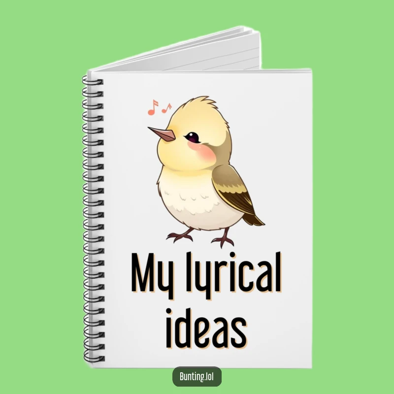 Funny Bunting Bird Head Tilt Notebook, Lined Pages for Inspired Thoughts