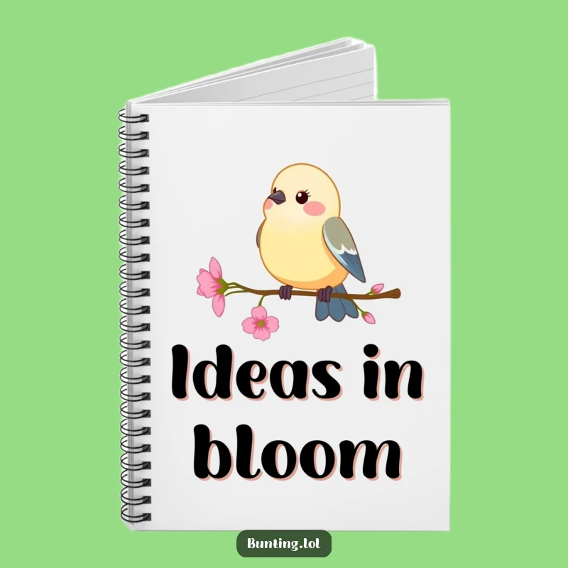 Funny Bunting Bird Notebook: Floral Notes, Hilarious Ideas Journal!