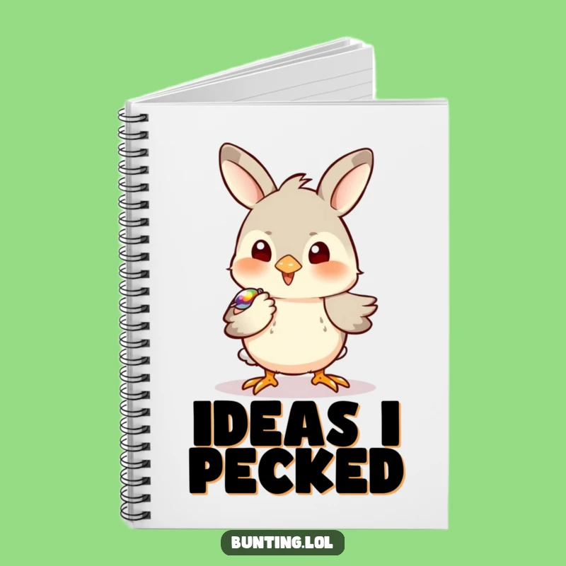 Funny Bunting Pecking Notebook: Jot Down Ideas with a Curious Bird - Great Funny Gift!