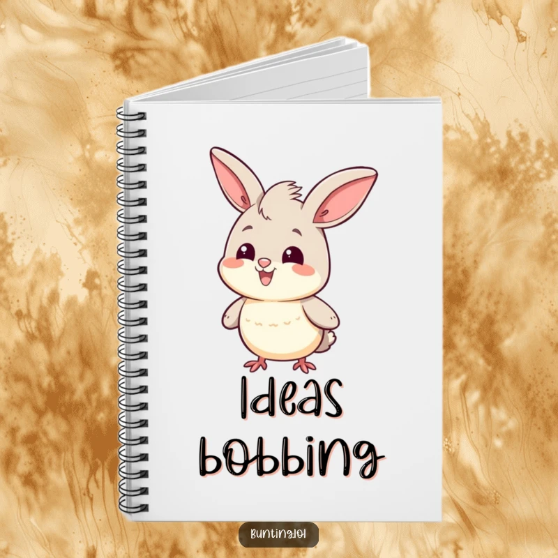 Funny Notebook featuring a cute bunting character doing a proud head bob, perfect for jotting down confident thoughts.