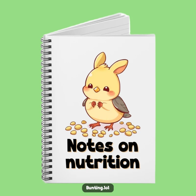 Funny Pecking Bunting Notebook: Cute Bird Eating Seeds, Hilarious Journal for Bird Lovers