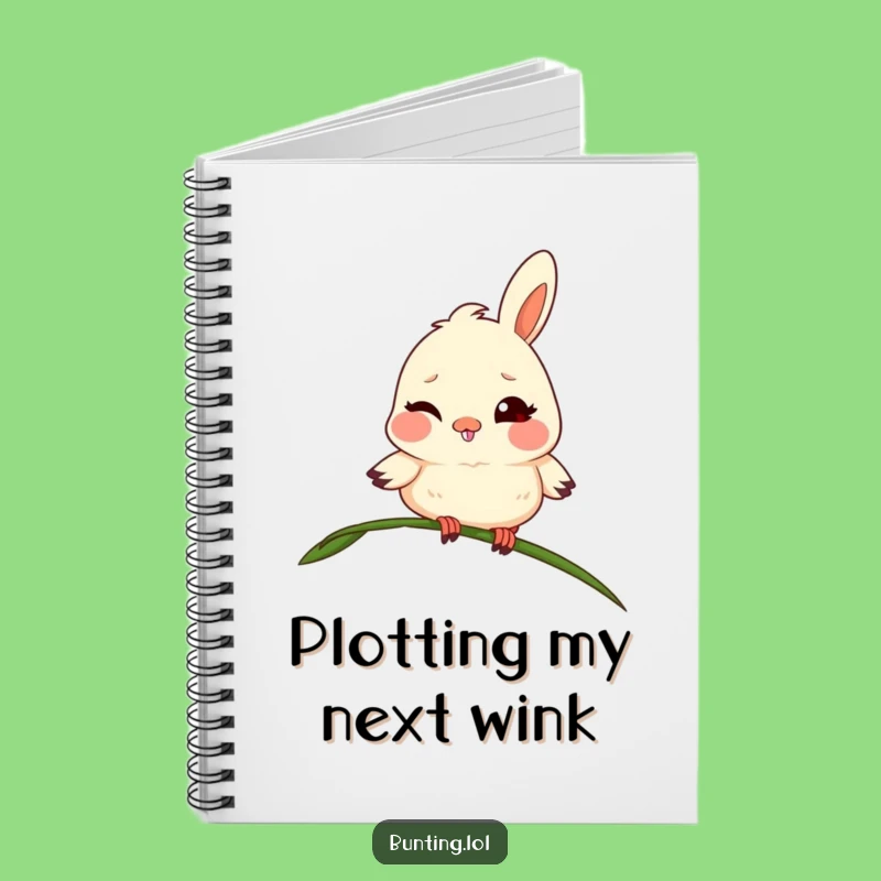 Funny Winking Bunting Notebook: Jot Down Ideas with a Mischievous Grin