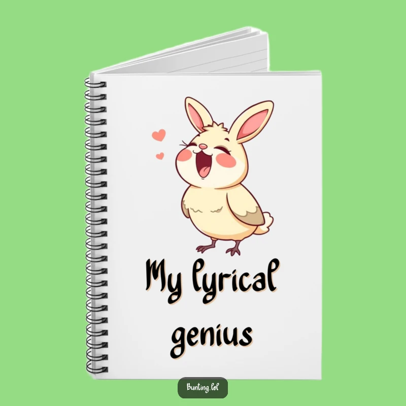 Funny Singing Bunting Notebook - Write Your Next Hit Song